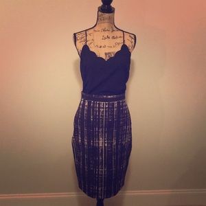 Black and White Pencil Skirt